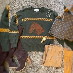 Jones New York Sweaters Sport Equestrian Horse 🏇🏽🐎🐴✨